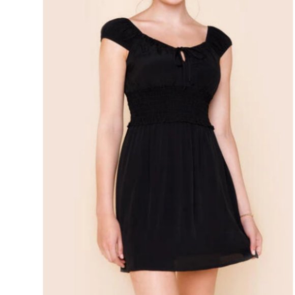 Black Cottagecore Inspired Mini Dress - Picture 1 of 2